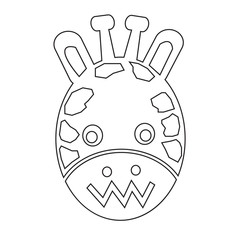 Giraffe Face emotion Icon Illustration sign design