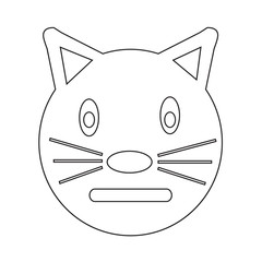 Cat Face emotion Icon Illustration sign design