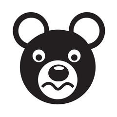 Bear Face emotion Icon Illustration sign design