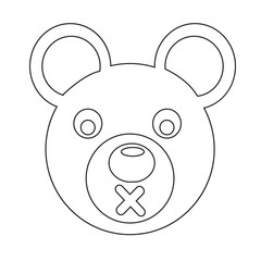 Bear Face emotion Icon Illustration sign design