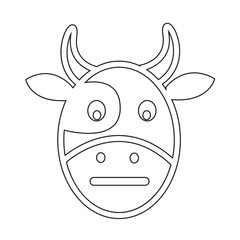 Cow Face emotion Icon Illustration sign design