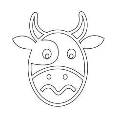 Cow Face emotion Icon Illustration sign design