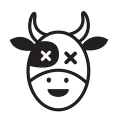 Cow Face emotion Icon Illustration sign design