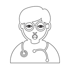 Doctor Face emotion Icon Illustration sign design