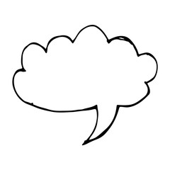 Hand drawn bubble speech Illustration symbol design