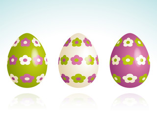 Easter Eggs with Floral Pattern