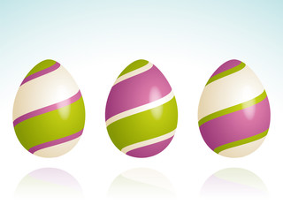 Easter Eggs with Stripe Pattern