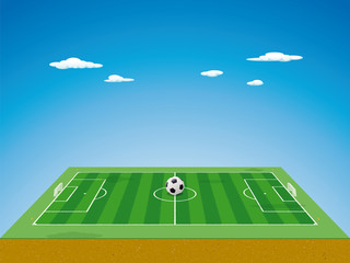 Soccer field - Pitch - Football Field 3D with Ball