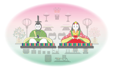 Obraz premium ひなまつり 楕円