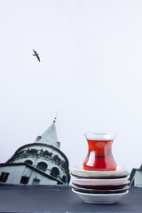 A glass of Turkish tea