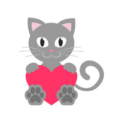 cute kitty with heart