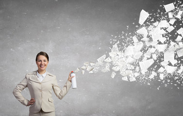 Woman with spray can