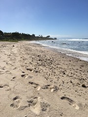 Footprints in the Sand on a Beautiful Beach in Mexico