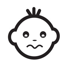 Baby Face Emotion Icon Illustration symbol design