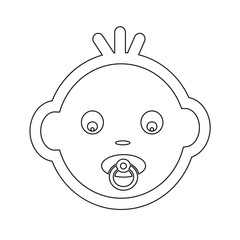 Cute Baby Face Emotion Icon Illustration symbol design