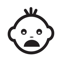 Cute Baby Face Emotion Icon Illustration symbol design