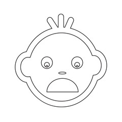 Cute Baby Face Emotion Icon Illustration symbol design