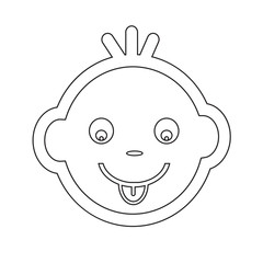 Cute Baby Face Emotion Icon Illustration symbol design