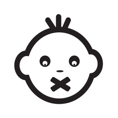 Cute Baby Face Emotion Icon Illustration symbol design