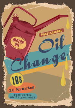 Vintage Oil Change Illustration 