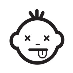 Cute Baby Face Emotion Icon Illustration symbol design