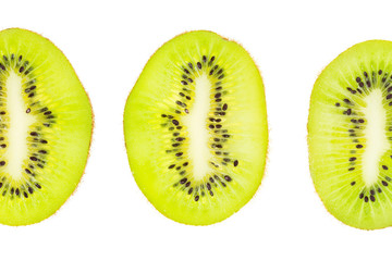 Slice kiwi isolated on white background