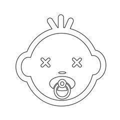 Cute Baby Face Emotion Icon Illustration symbol design