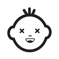 Fototapeta premium Cute Baby Face Emotion Icon Illustration symbol design