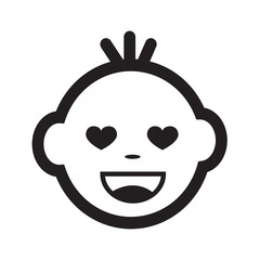 Cute Baby Face Emotion Icon Illustration symbol design