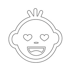 Cute Baby Face Emotion Icon Illustration symbol design