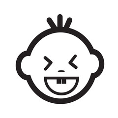 Cute Baby Face Emotion Icon Illustration symbol design