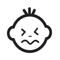 Cute Baby Face Emotion Icon Illustration symbol design