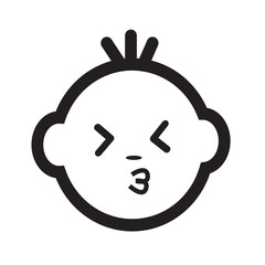 Cute Baby Face Emotion Icon Illustration symbol design