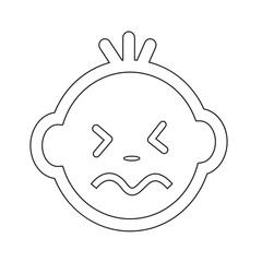 Cute Baby Face Emotion Icon Illustration symbol design