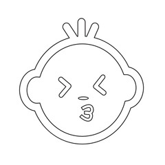 Cute Baby Face Emotion Icon Illustration symbol design