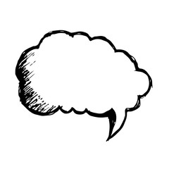 Hand drawn bubble speech Illustration symbol design