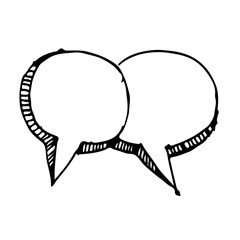Hand drawn bubble speech Illustration symbol design