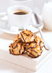 black coffee with pastries
