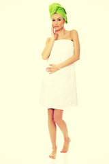 Beauty woman with turban towel.