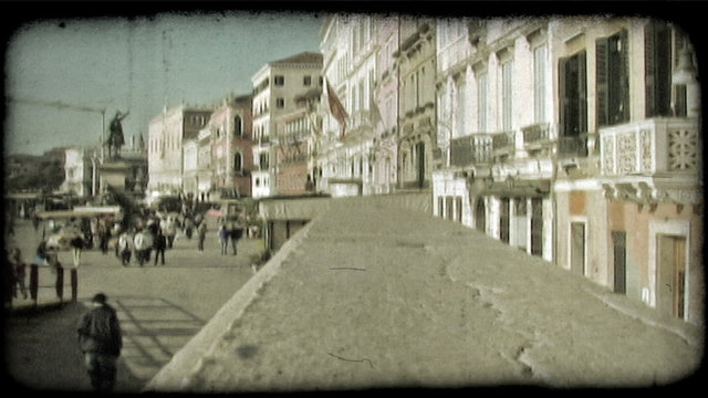 Italian Plaza 5. Vintage stylized video clip.