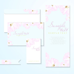 Vector card with pastel pink roses