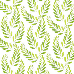 Seamless Patterns with  watercolor leaves