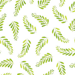 Seamless Patterns with  watercolor leaves