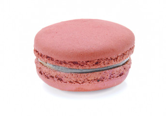 Macaroon dessert on white background.