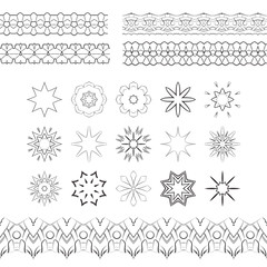 Set of vector filigree patterned brushes