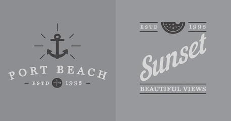 Set of Vector Beach Sea Bar Elements and Summer can be used as Logo or Icon in premium quality