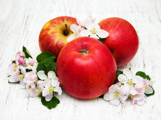 apples and apple tree blossoms