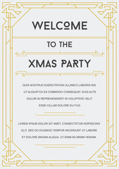 Gatsby Style Invitation in Art Deco or Nouveau Epoch 1920's Gangster Era Vector