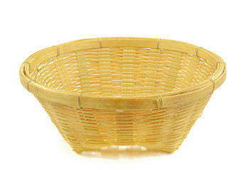 Bamboo Basket on white background.
