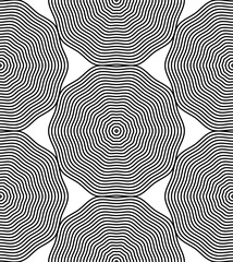 Continuous vector pattern with black graphic lines, decorative